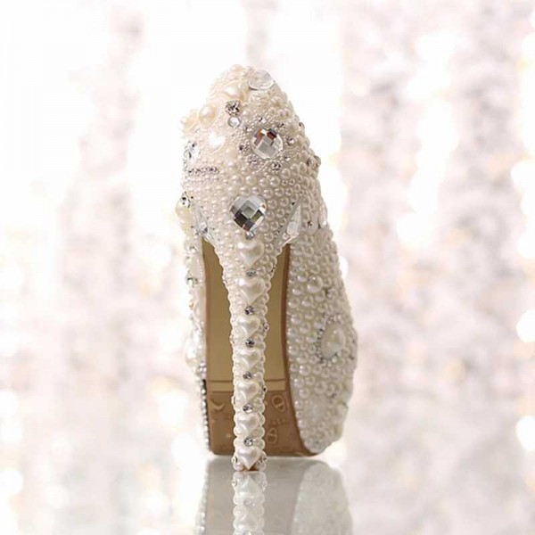 2019 new pearl rhinestone waterproof platform white bride crystal super high heel wedding shoes single shoes adult gift shoes 2019 new pearl rhinestone waterproof platform white bride crystal super high heel wedding shoes single shoes adult gift shoes