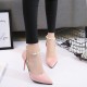 2020 spring and summer new high-heeled shoes high-heeled sexy word buckle chain fine heel shallow matte women's sandals 2020 spring and summer new high-heeled shoes high-heeled sexy word buckle chain fine heel shallow matte women's sandals