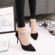 2020 spring and summer new high-heeled shoes high-heeled sexy word buckle chain fine heel shallow matte women's sandals 2020 spring and summer new high-heeled shoes high-heeled sexy word buckle chain fine heel shallow matte women's sandals