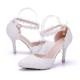2021 spring pointed stiletto high heel bridal wedding shoes lace pearl banquet dress sandals adult gift large size women's shoes 2021 spring pointed stiletto high heel bridal wedding shoes lace pearl banquet dress sandals adult gift large size women's shoes