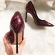 Autumn new style wine glasses pointed snakeskin stilettos shallow mouth single shoes women all-match banquet shoes large size Autumn new style wine glasses pointed snakeskin stilettos shallow mouth single shoes women all-match banquet shoes large size