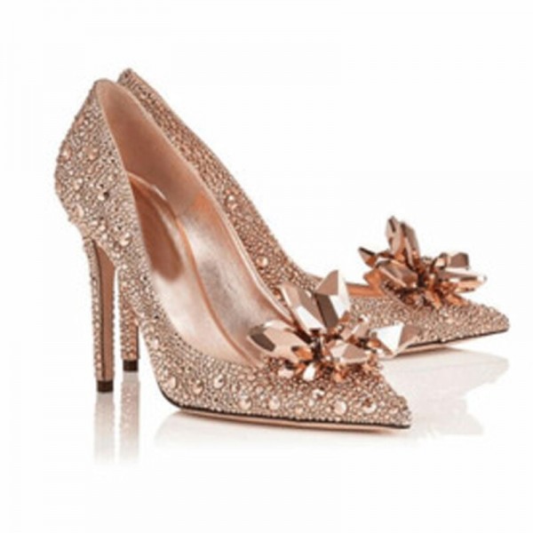 Cinderella crystal gold dress bridal shoes silver pointed high heels stiletto bridesmaid shallow mouth size wedding shoes women Cinderella crystal gold dress bridal shoes silver pointed high heels stiletto bridesmaid shallow mouth size wedding shoes women