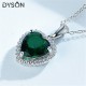 Dyson 925 Sterling Silver Necklaces Heart Created Russian Nano Emerald Pendant Neckalce For Women 18\