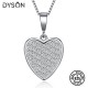 Dyson 925 Sterling Silver Necklaces Heart Micro Pave Crystal CZ Cute Sweet Charm Necklaces For Women Girls Gifts Fashion Jewelry