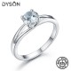 Dyson 925 Sterling Silver Ring Engagement Round Cystal Zirconia Solitaire Rings For Women Lover Gift Wedding Anniversary Jewelry