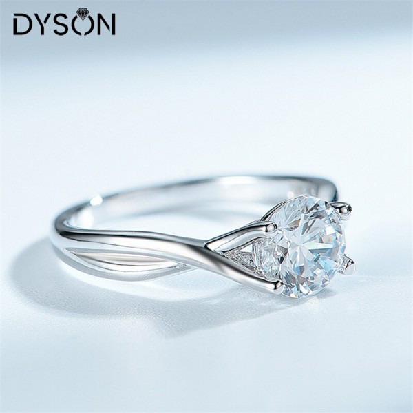 Dyson 925 Sterling Silver Rings Infinity Solitaire Round Clear Zirconia Promise Engagement Rings For Women Bridal Fine Jewelry Dyson 925 Sterling Silver Rings Infinity Solitaire Round Clear Zirconia Promise Engagement Rings For Women Bridal Fine Jewelry