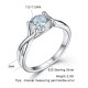 Dyson 925 Sterling Silver Rings Infinity Solitaire Round Clear Zirconia Promise Engagement Rings For Women Bridal Fine Jewelry