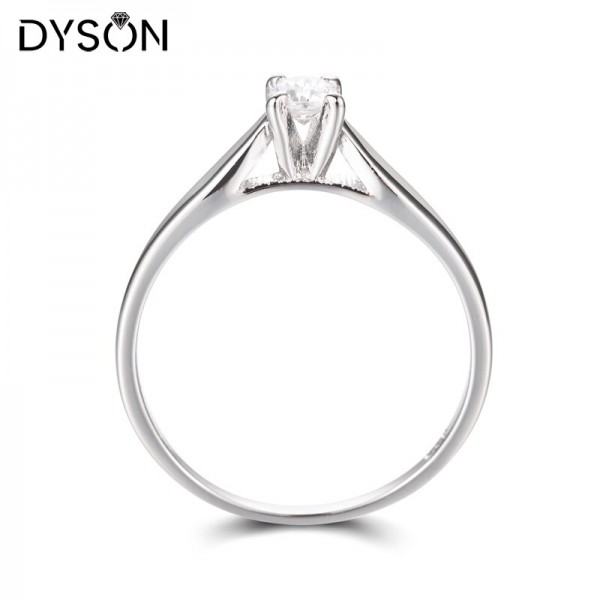 Dyson 925 Sterling Silver Rings Solitaire Classic White Zirconia Promise Bridal Wedding Engagement Rings For Women Fine Jewelry