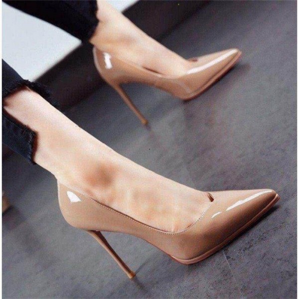 Fall 2020 new black all-match ritual work shoes pointed patent leather waterproof thick-soled stiletto single shoes women