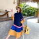 Korean Style Summer Woman Dress Loose Pleated Color Blocking Swing Casual A-Line Shirt dresses for women vestido de mujer Korean Style Summer Woman Dress Loose Pleated Color Blocking Swing Casual A-Line Shirt dresses for women vestido de mujer