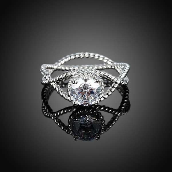 SILVERHOO 925 Sterling Silver Cross Curve Inlaid Stone Rings Jewelry Vintage Wedding Rings For Women Birthday Stone Gifts