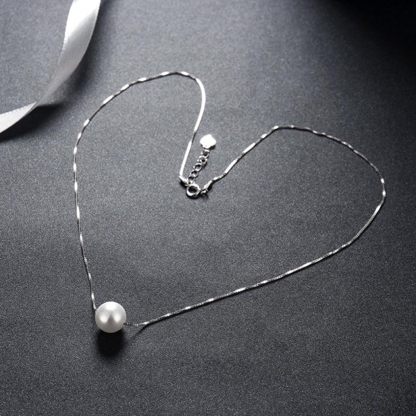 SILVERHOO 925 Sterling Silver Shell Pearl Women Necklaces Elegant Creative Fine Jewelry Wedding Couple Imitation Pearls Pendant