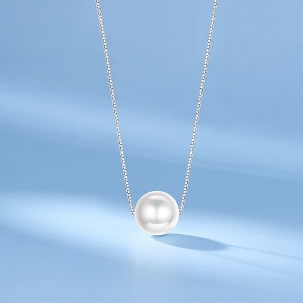 SILVERHOO 925 Sterling Silver Shell Pearl Women Necklaces Elegant Creative Fine Jewelry Wedding Couple Imitation Pearls Pendant