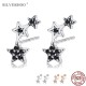 SILVERHOO Cuff Earrings Authentic 925 Sterling Silver CZ Exquisite Stackable Star Earrings for Women Jewelry Valentine's Gift