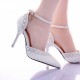 Summer new white pearl rhinestone wedding shoes super high heel stiletto wedding shoes pointed toe bride female sandals