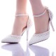 Summer new white pearl rhinestone wedding shoes super high heel stiletto wedding shoes pointed toe bride female sandals Summer new white pearl rhinestone wedding shoes super high heel stiletto wedding shoes pointed toe bride female sandals